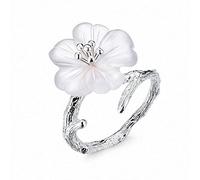 Anello Acciaio Inossidabile Donna Anello di ciliegio Gioielli di ciliegio Vite Avvolgimento Dito Regolabile Open End Moda naturale Vento d'autunno Anelli Chunky (One Size)