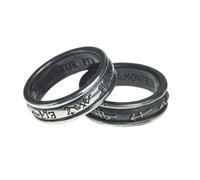 Anello Alchemy Gothic Demone Nero E Angelo Bianco - Nuovo Di Zecca