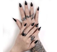Alchemy Gothic Night with The Goethe Ring Donna Anello Colore Argento S-M Peltro