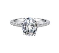 Anello alla moda da donna, anello di promessa in argento, 1,7 mm, 3 ct, bianco, rotondo, con moissanite, solitario, per la festa della mamma, anelli da donna