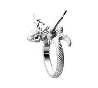 Anello all'uncinetto con drago, anelli di tensione all'uncinetto, gioielli per dita all'uncinetto per la tensione regolabile, anello di tensione per donne e ragazze, Refer to description, Metallo
