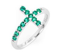 Anello Amen Donna Croce in Argento Cubic Zirconia