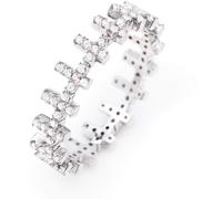 Anello Amen Donna Croce in Argento Cubic Zirconia