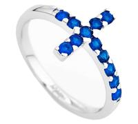Anello Amen Donna Croce in Argento Cubic Zirconia