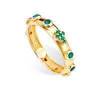 ANELLO AMEN I ROSARI AROGV IN ARGENTO 925 COLORE ORO CON CRISTALLI VERDI MISURA