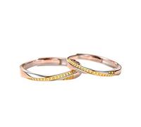 Anello anello anello di dito di metallo sterling ad anello amore anello aperto per maschio e femmina a anello semplice per anello amante, apertura regolabile