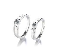 Anello anello di dito a dito aperto sterling anello maschio e femmina S925 Sterling Metal Active Apertura Anello di apertura semplice Qixi Regolazione di regolazione per l'anello amante, apertura