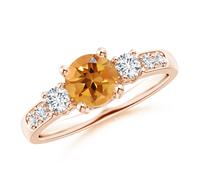Anello ANGARA naturale 1,03 ct tre pietre citrino e diamanti in oro...
