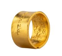 Anello Anno della Tigre in Argento Sterling 925 - Anello 'Il Mondo è una Giungla' per Uomini, Anello Aperto Regolabile Unico, Anello Statement per Abbigliamento Casual Streetwear(Gold,9-10)