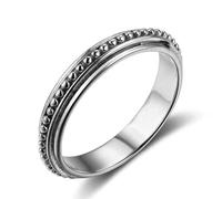 Anello antistress vintage con anello anti-ansia, stile retrò, in argento Sterling, per alleviare lo stress, per donne e uomini, 6