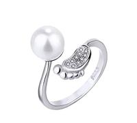 Anello aperto da donna con impronta di orma carina, misura regolabile, anello nuziale da donna, accessorio per gioielli, regalo d'amore, bello e pratico