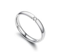 Anello aperto di moda anello di zircone micro-inserto anello semplice coreano in acciaio inossidabile inserto diamante anello coppia anello, No. 10, Metallo, Zircone