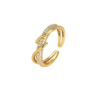 Anello aperto in argento Sterling con ferita incrociata, accessorio da donna coreano