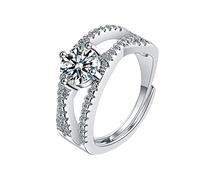 Anello aperto regolabile anelli zirconi promessa anelli per voi anelli antichi da donna, Taglia unica, Rame, Non pietra preziosa