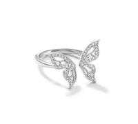 Anello aperto regolabile vintage elegante con fiocco, nicchia alla moda, squisito indice dito gioielli accessori regali per le donne, resizable, Metallo, Zirconia cubica