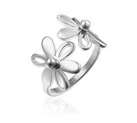 Anello aperto vintage con margherita, in acciaio inox, per donne e ragazze, lucido, confortevole, in filigrana hawaiana, girasoli, regolabile, per promessa di compleanno, vacanze, regalo per la mamma