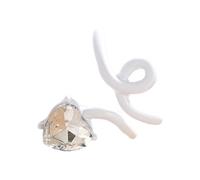 Anello apribile a forma di cuore, gioielli alla moda, in lega, regolabile, adatto per gli appassionati di moda e occasioni di matrimonio, Misura unica, come descritto, come descritto