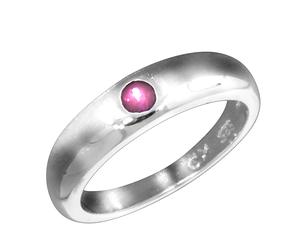 Anello Argento 925 Bambini F Anello Battesimo Argento 925/- Sterling Rubino R...