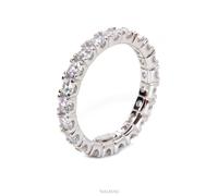 anello argento 925 eternity uomo donna zirconi bianchi pietre brillanti 3mm fede