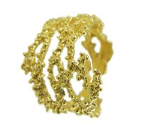 Anello argento dorato a grani tipo sarda forma ramo corallo MISURA REGOLABILE