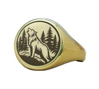 Anello associato alla mitologia norrena di forma rotonda | Argento sterling 925 placcato oro | Gioielli da regalo, anelli con sigillo in stile vintage, gioielli fatti a mano | LK_PDR_01100_6