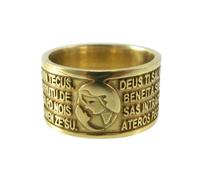 Anello Ave Maria in sardo in bronzo preghiera Sardegna con viso Madonna