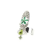 Anello Bowknot Nail Rings Finger Women Crown Flower Fashion Nail Charm Anelli Infinito Anello, Misura unica, Metallo, Nessuna pietra preziosa