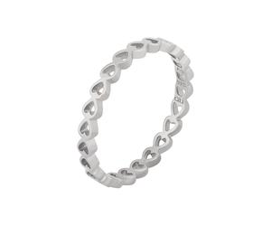 anello cai argento sterling 925/- rodiato cuore impilabile