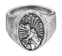 anello cai men argento sterling 925/- ossidato opaco rilievo 3D numero romano...