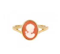 Anello Cameo Rosso E Placcato Oro 18 Carati Taglie
