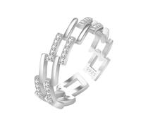 Anello cavo di stile per le donne scintillante gioielli moda anello aperto anello di promessa alla moda, Misura unica, Rame