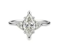 Anello celebrità con cuori e moissanite 9 K, in oro bianco 9 K, misura 14 (17,2), regalo divertente per le donne