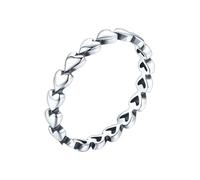 Anello celebrità con dito indice e cuore oro bianco regalo per mamma, Oro bianco 14 car, Nessuna pietra preziosa