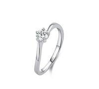 Anello celebrità donna, fedi nuziali in argento semplice solitario in argento 925 grazie regali, 12 (16,6), argento 925, Zirconia cubica