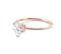 Anello celebrità migliore amica, anello indice solitario cuore con moissanite oro rosa, 50 (15,9), Moissanite