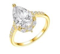 Anello celebrità migliore amica, gioielli alla moda, con moissanite 4 ct, oro giallo 18 carati, misura 65 (20,7)