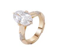 Anello celebrità migliore amica, gioielli alla moda, oro elegante, con taglio ovale moissanite, 50 (15,9), Moissanite