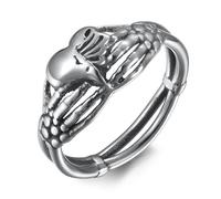 Anello celtico a forma di cuore in titanio, da uomo, con ciondolo a forma di cuore celtico, stile vintage