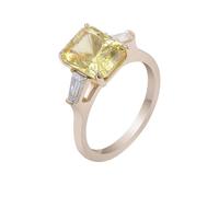 Anello charm con incisione in oro da donna 9 carati, stile Moissanite, misura zia, per signore del Ringraziamento gioielli, 46.5, Oro 9 carati, Moissanite