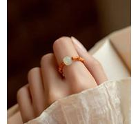 Anello cinese Design di nicchia femminile Anello di trasferimento unico Vermiglio Nodo di bambù Nodo di bambù Anello di stile antico Ragazze Buona fortuna Amuleto Anello Trasbordo Benedici la Pace