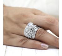 Anello cocktail dichiarazione moissanite anello matrimonio/fidanzamento...