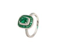 Anello Cocktail Great Gatsby Smeraldo Argento