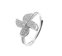 Anello comodo piercing gioielli cristallo mulino a vento rotante anelli con pietre preziose, Taglia unica, poliestere, Non pietra preziosa