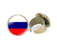 Anello Con Bandiera Russa Anello Regolabile Da Donna - Creatività Fascino Della Bandiera Russa Anelli Con Apertura Etnica, Anello Per Gioielli Di Moda Per Regalo Unisex Per Feste Di Compleanno, Co