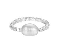 Anello Con Catena A Pepita In Argento Sterling 925 E Squisita Perla Naturale Per Gioielli Di Moda Da Donna