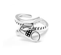 Anello con cerniera geometrica alla moda e personalizzato, anello di apertura retrò, gioielli da donna, Acciaio inossidabile, Zircone sintetico