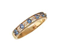 Anello con cristallo blu per donne e uomini, anello regolabile in oro, unisex, impilabile, regalo per festa della mamma, compleanno, anniversario, uso quotidiano, ufficio data