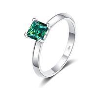 anello con diamante, Anello con diamante bianco/verde/rosa da 2 ct taglio principessa D colore VVS1 di fidanzamento moissanite for anniversario, promessa matrimonio, for donne, certificato(Green,9)