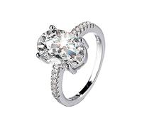 Anello con diamante Moissanite Grande anello con ovale femminile Anelli Della Lingua Della Pillola (Gold, D)