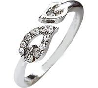 Anello con foglie semplici e zirconi per dito regolabile per donne gioielli da matrimonio bello e intelligente